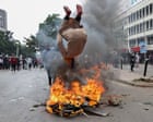 Police fire teargas at protesters in Kenya – video